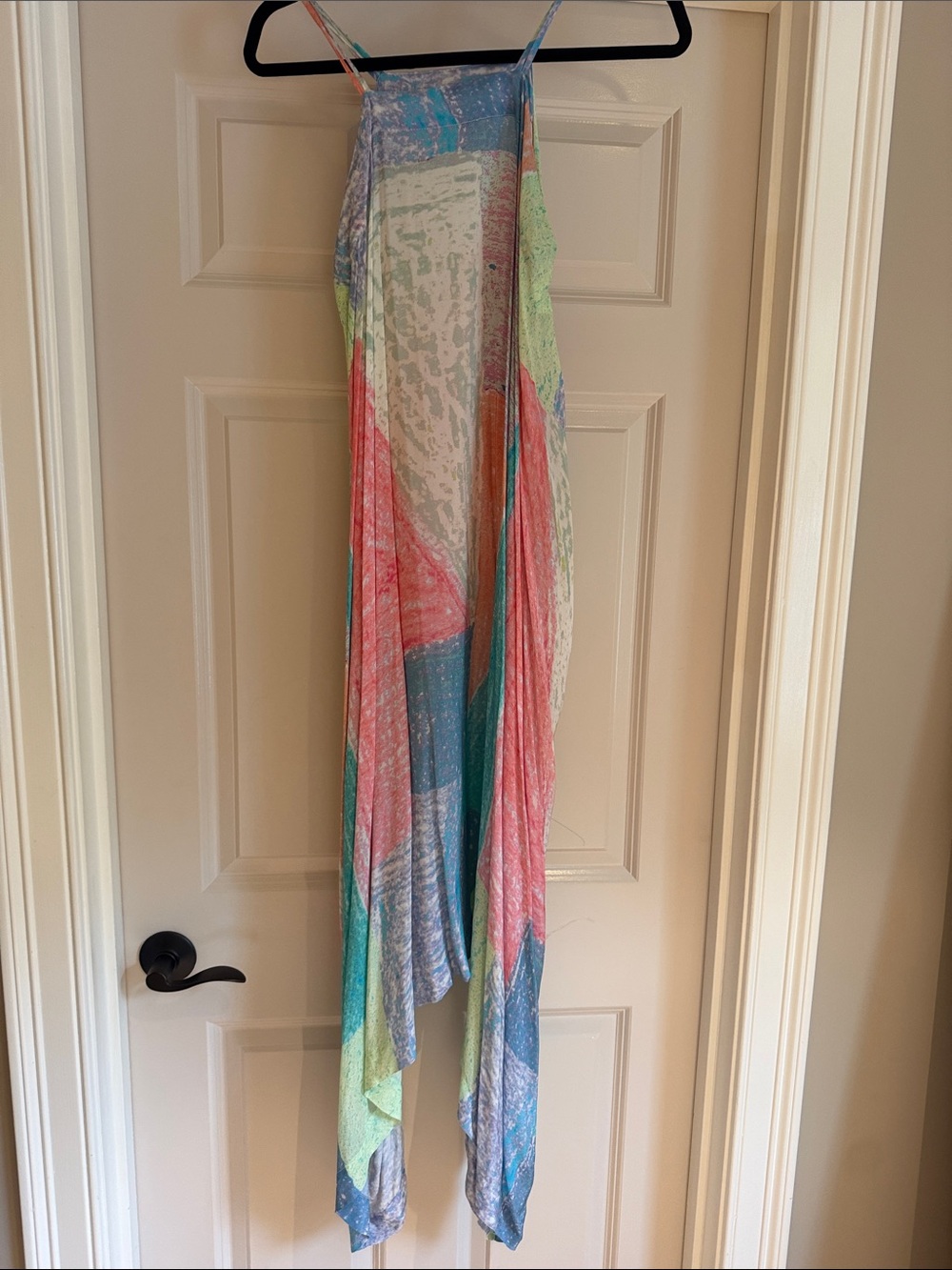 Asymmetrical Multi-Color Draped Women's Anthropologie dress viscose XS/s